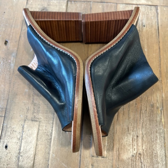 Madewell Finch Mule Sandal Women’s 9 Black Leather Open Toe High Heel - Picture 9 of 12